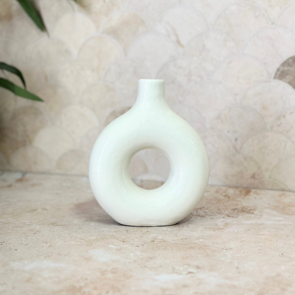 Vase artisanal Tafoukt vernis petit allongé