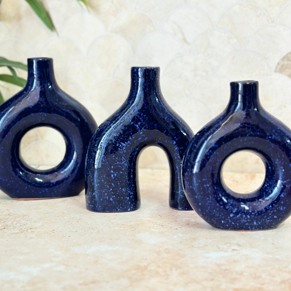 Vase artisanal Tafoukt vernis petit allongé