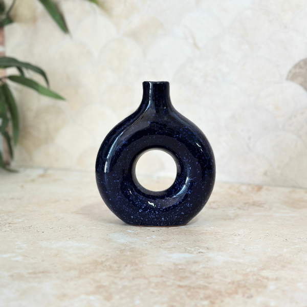 Vase artisanal Tafoukt vernis petit allongé