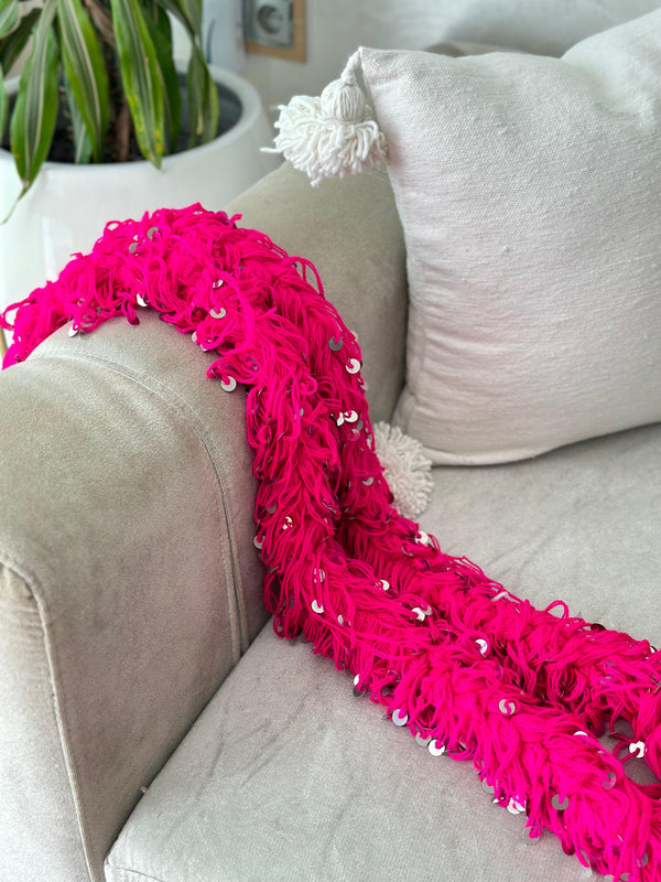 Ceinture de danse marocaine traditionnelle rose fushia