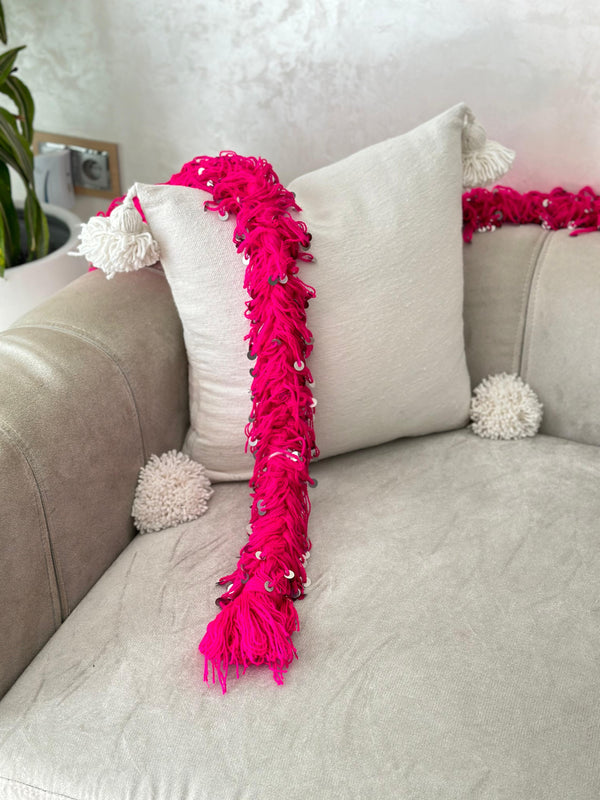 Ceinture de danse marocaine traditionnelle rose fushia