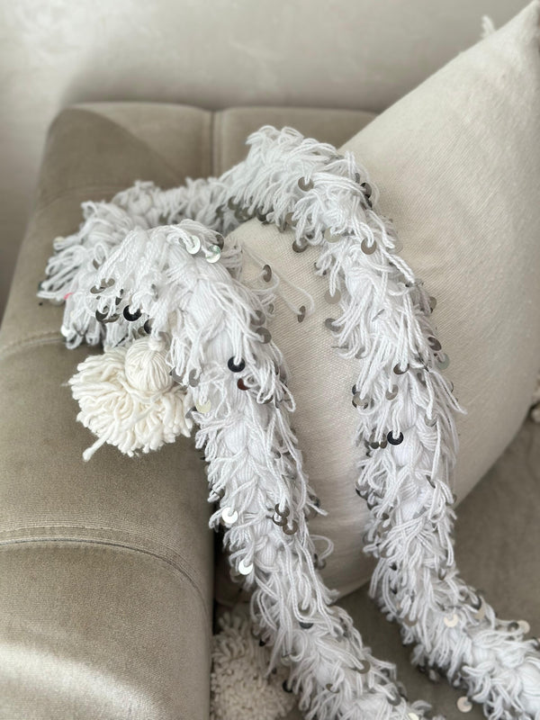 Ceinture de danse marocaine traditionnelle blanc