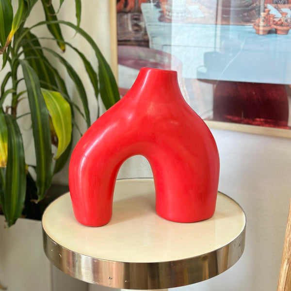 Vase artisanal Azul bombé mat