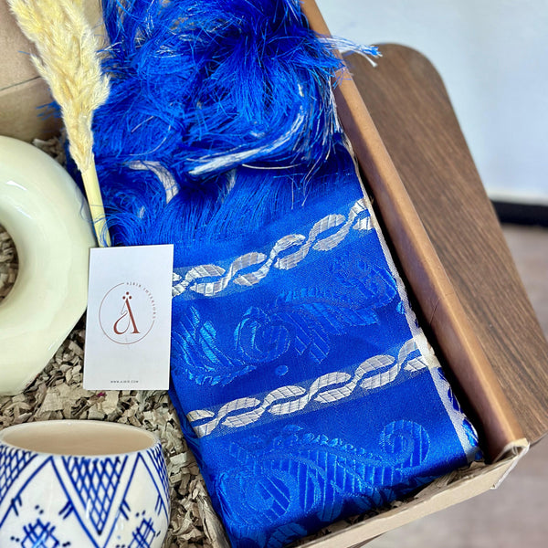 Coffret cadeau artisanal Amazigh Kdib bleu