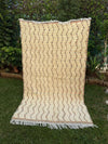 Tapis Berbère Azilal 100% Crème en Laine De Mouton 2,46m /1,44m