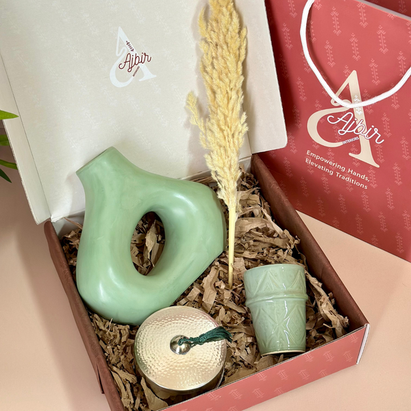 Coffret cadeau artisanal Women's Day vert eau