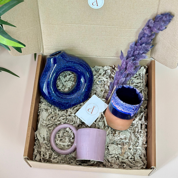 Coffret cadeau artisanal bleu