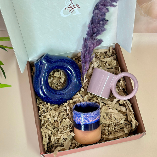 Coffret cadeau artisanal bleu