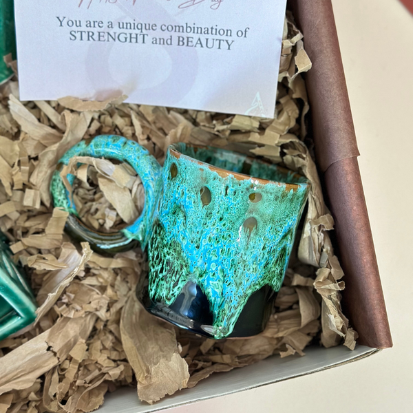 Coffret cadeau artisanal turquoise