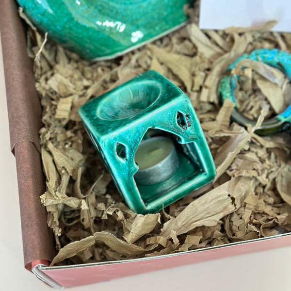 Coffret cadeau artisanal turquoise