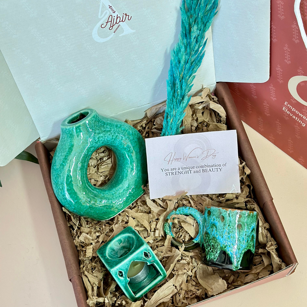 Coffret cadeau artisanal turquoise