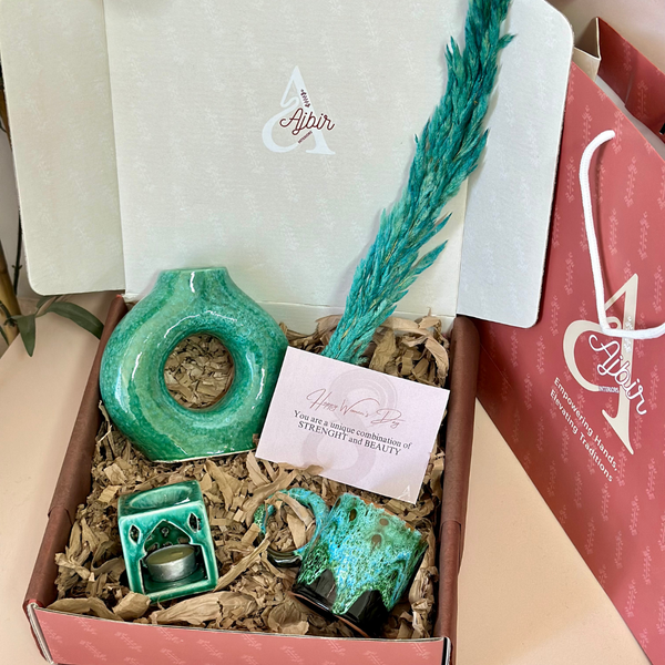 Coffret cadeau artisanal turquoise