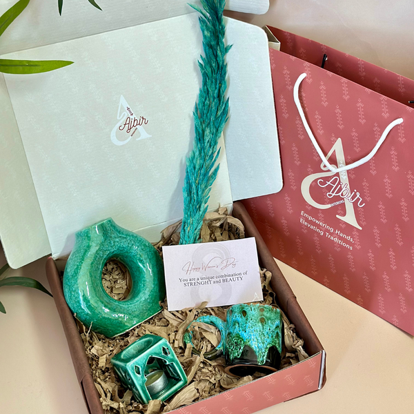 Coffret cadeau artisanal turquoise