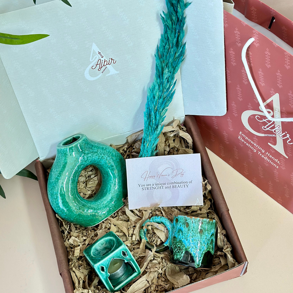 Coffret cadeau artisanal turquoise