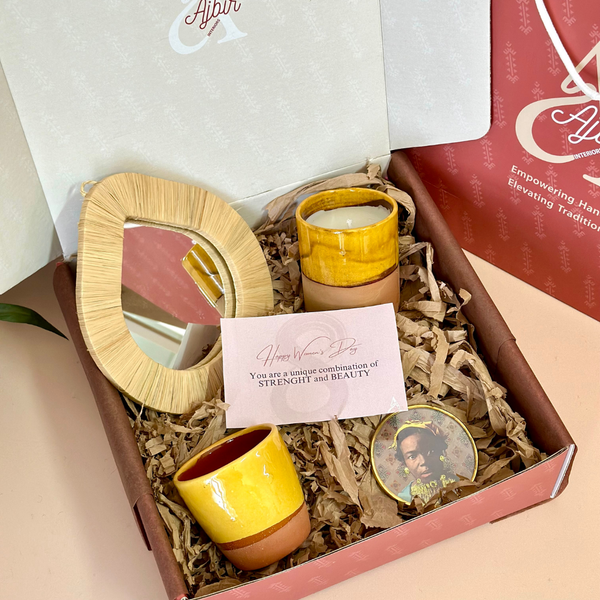 Coffret cadeau artisanal miroir jaune