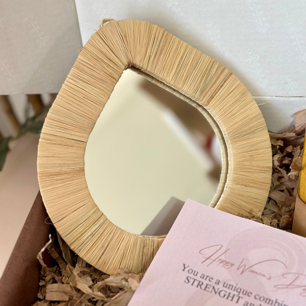 Coffret cadeau artisanal miroir jaune