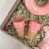 Coffret cadeau artisanal bougeoir rose