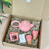 Coffret cadeau artisanal théière rose
