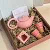Coffret cadeau artisanal théière rose