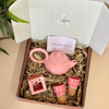 Coffret cadeau artisanal théière rose