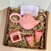 Coffret cadeau artisanal théière rose