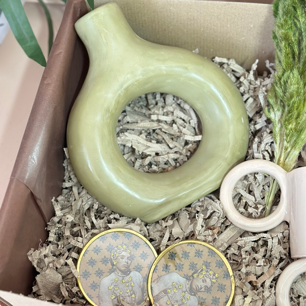 Coffret cadeau artisanal vert olive