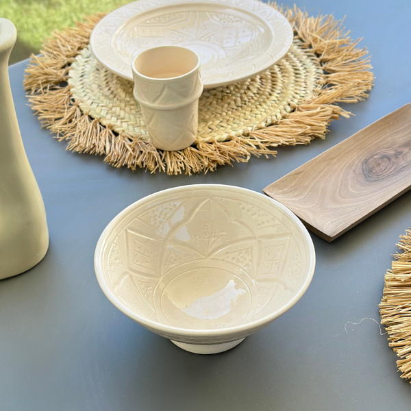 Assiette creuse Tizwelt crème 26cm