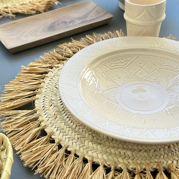 Assiette creuse Tizwelt crème 26cm