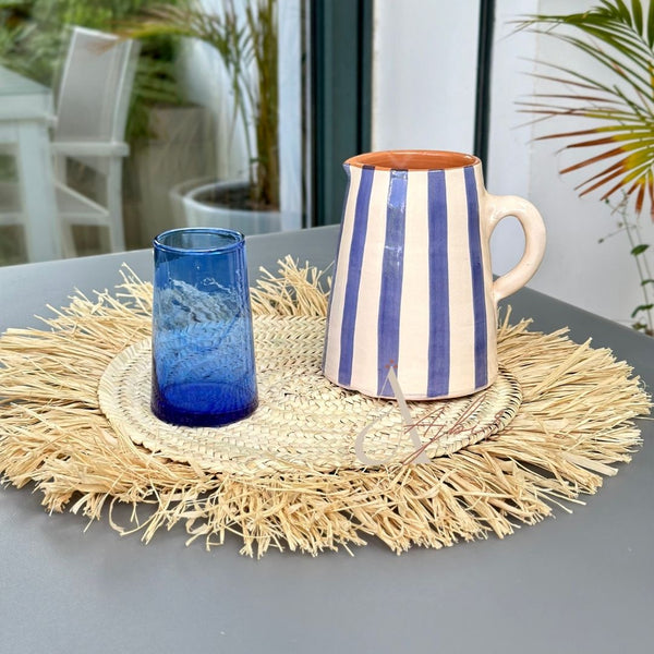 Carafe rayée bleu - Ajbir
