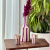 Vase bouteille mauve rayé - Ajbir