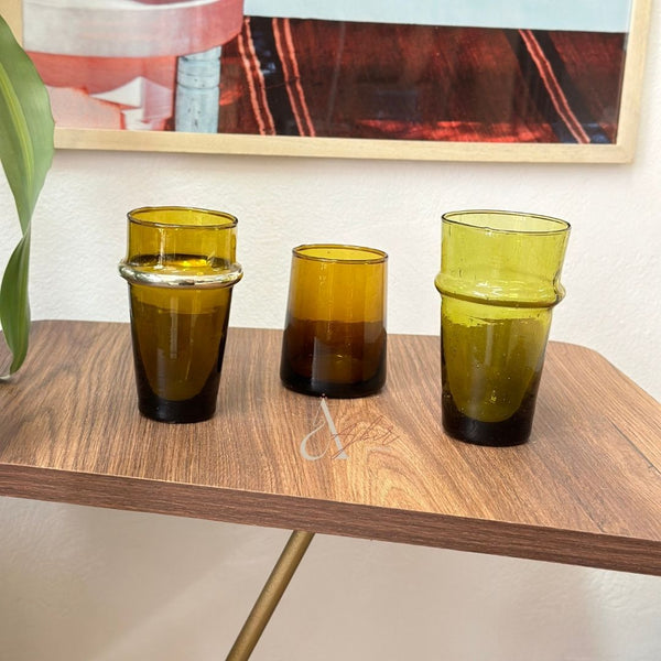 Set 2 verres à eau beldi marron 9cm - Ajbir