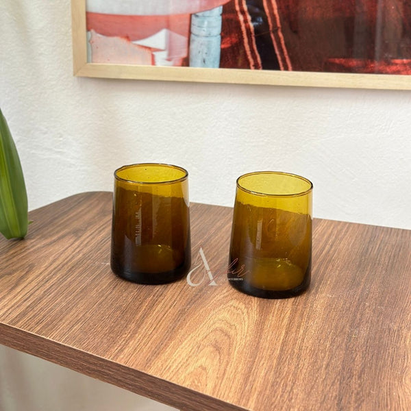 Set de 6 verres à eau/jus beldi marron 9cm