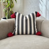 Housse de coussin rayée en noir et blanc 50x50cm