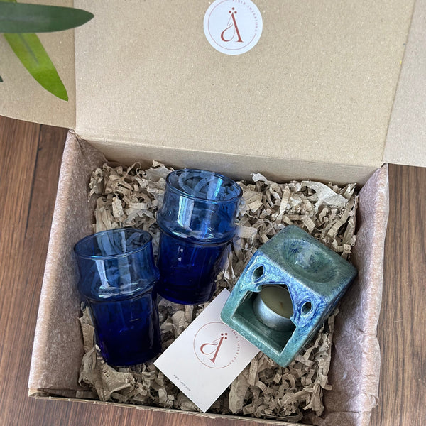 Coffret cadeau artisanal mini thé bleu