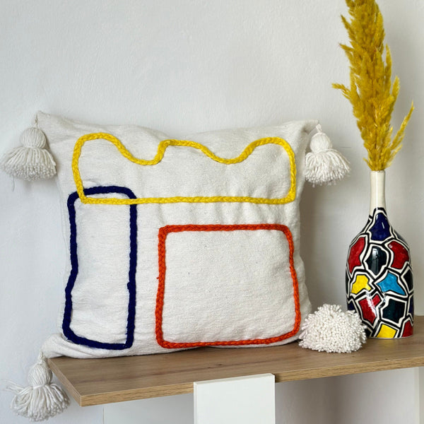 Housse de coussin Tafoukt coloréé - Ajbir