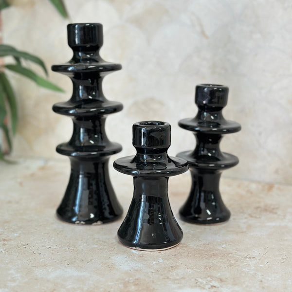 Porte bougie noir moderne