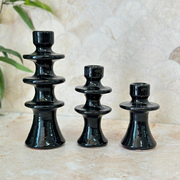 Porte bougie noir moderne