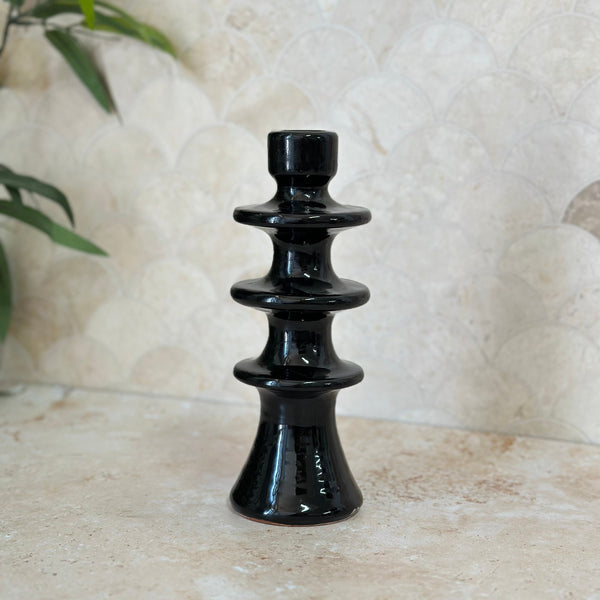 Porte bougie noir moderne