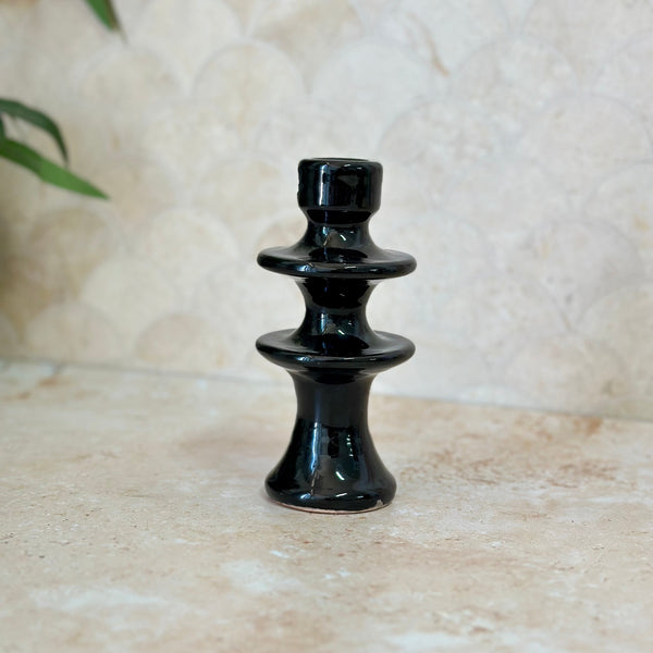 Porte bougie noir moderne