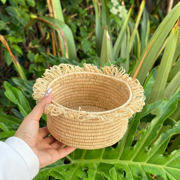 Panier Anouzà franges naturel - Ajbir