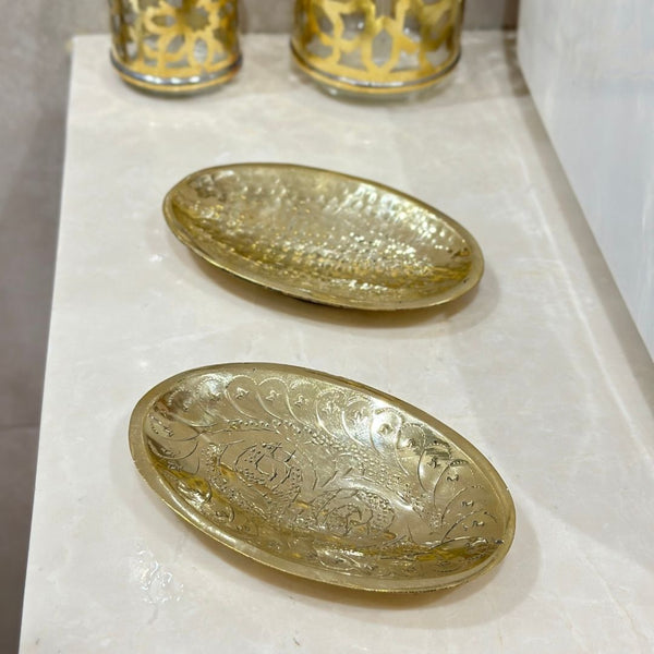 Porte savon arrondi doré en cuivre - Ajbir