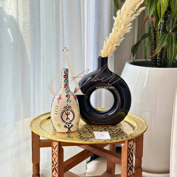 Vase artisanal bouteille amazigh Anaroze