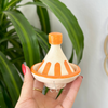 Mini Tagine rayé orange (sel et poivre) - Ajbir