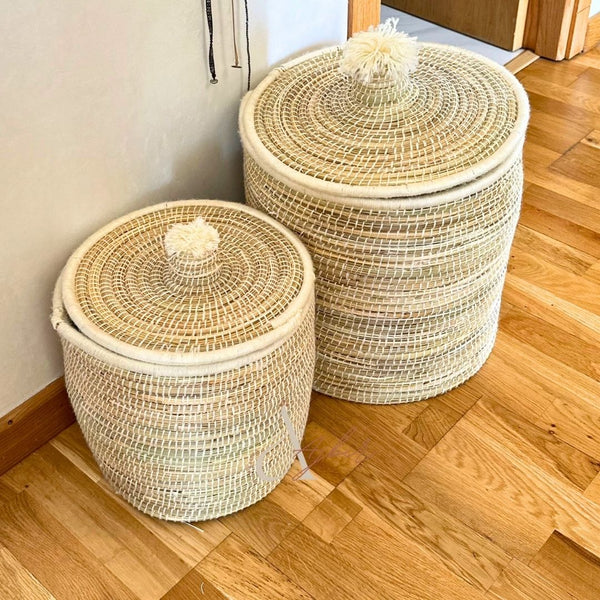 Panier à linge en osier grand - Ajbir