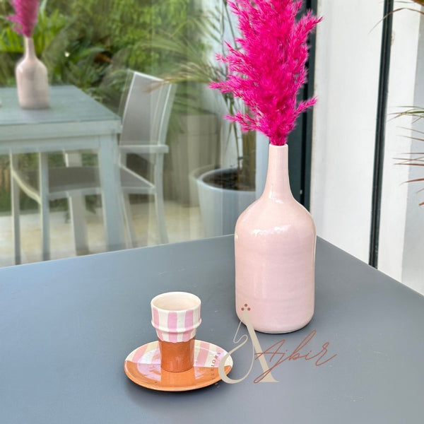 Vase bouteille moyen rose bébé - Ajbir