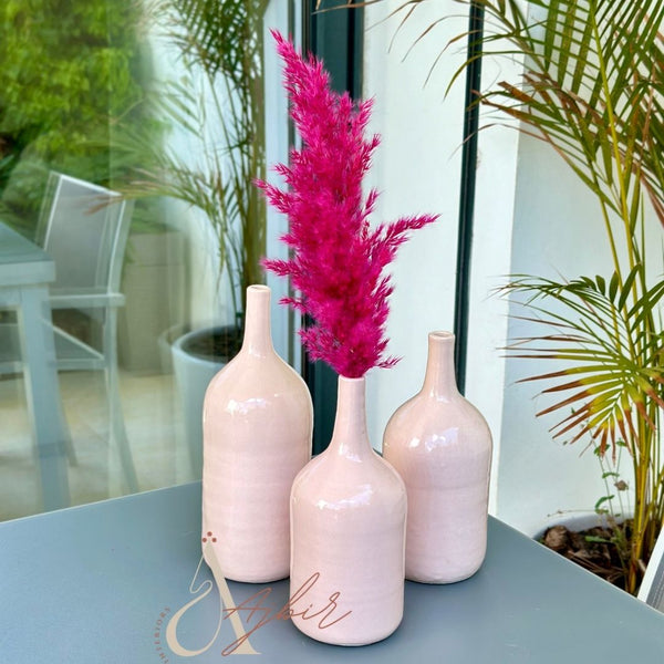Vase bouteille moyen rose bébé - Ajbir