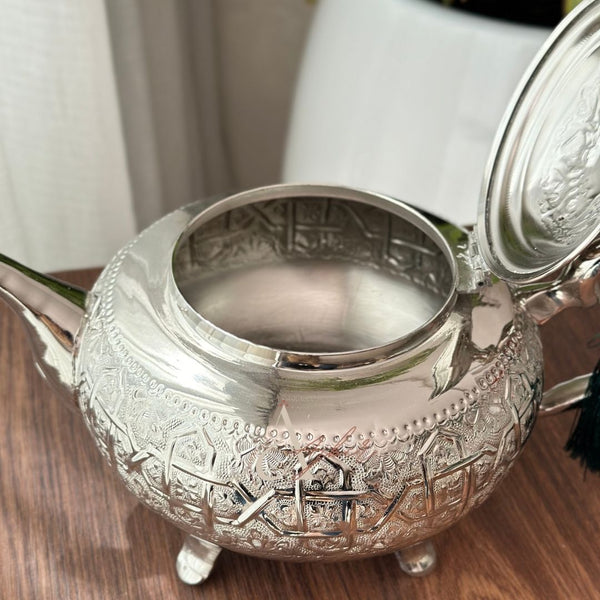 Grande théière en laiton argenté 2 - Ajbir