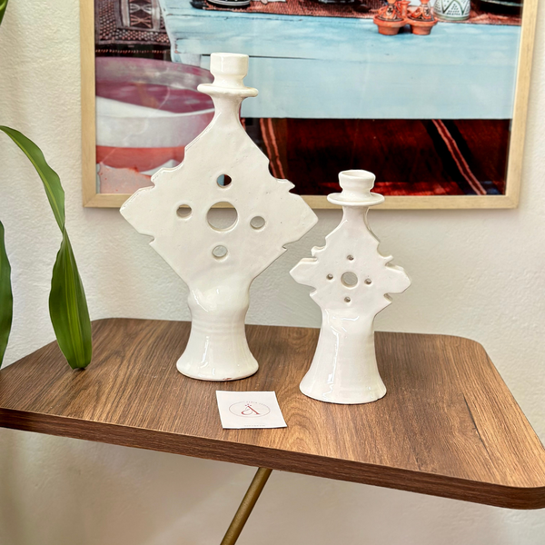 Porte bougie blanc grand - Ajbir