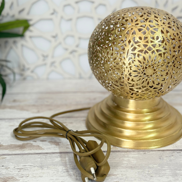 Abat-jour traditionnel en laiton doré Amalu