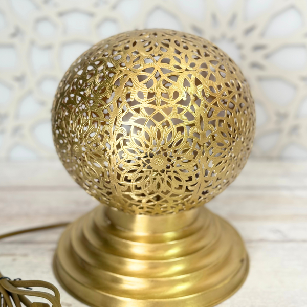 Abat-jour traditionnel en laiton doré Amalu